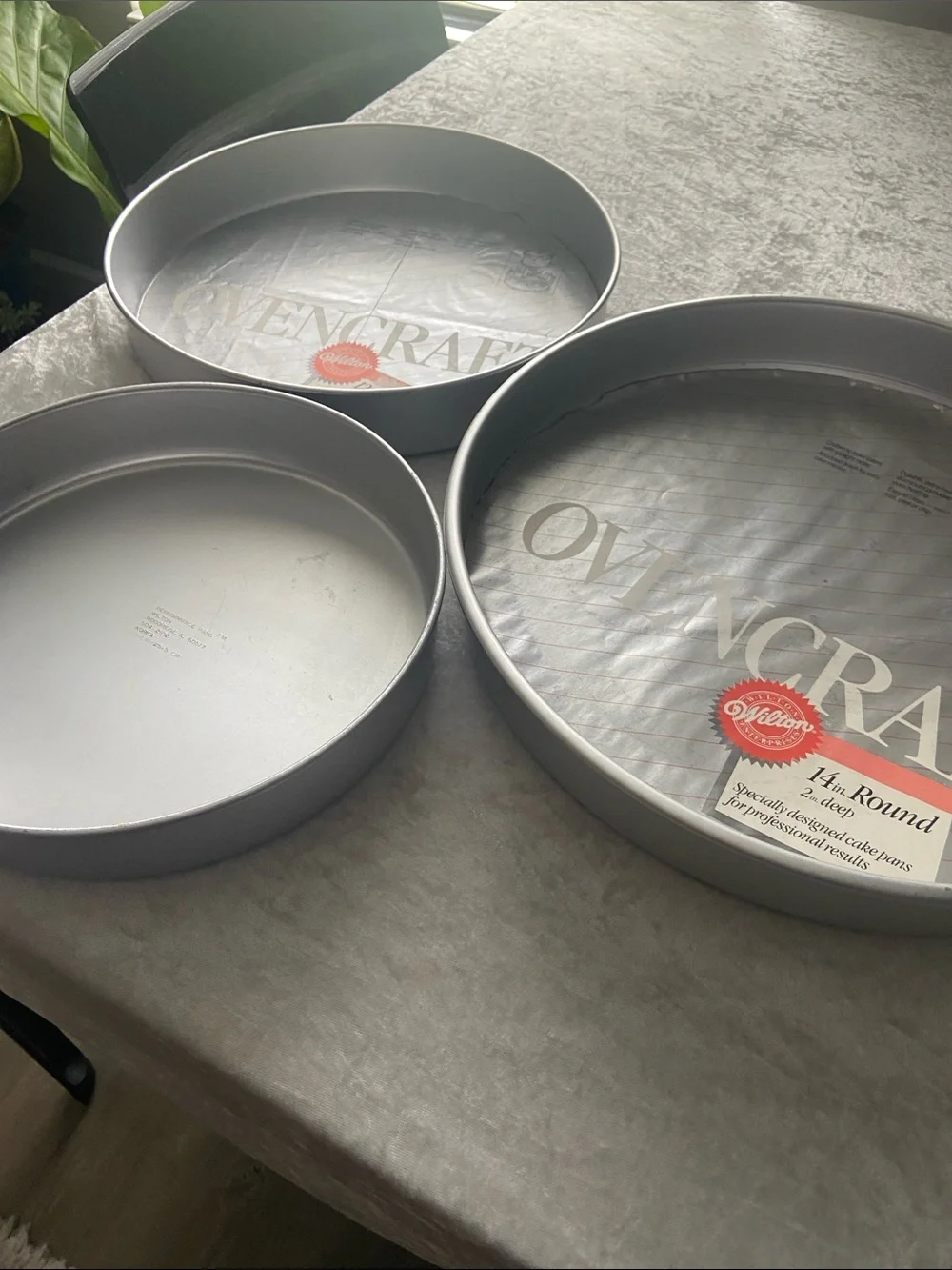 Wilton 3 Round Cake Pans 10” 12” & 14” wedding cake set
